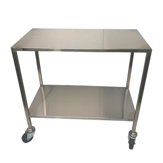 MST103 Flat Top Theatre Trolley Stainless Steel-Photoroom